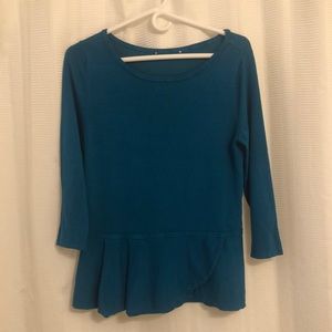 WHBM Teal Peplum Sweater med.